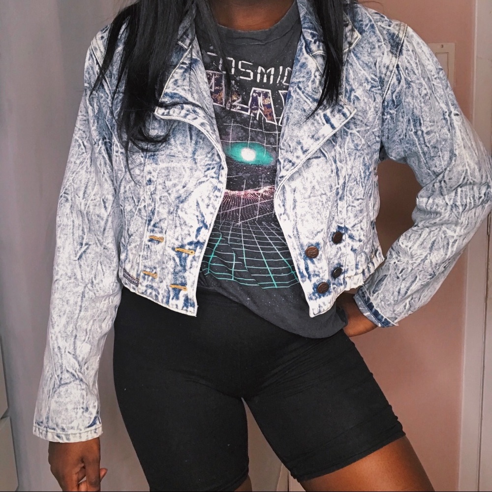 Vintage Denim Moto Jacket